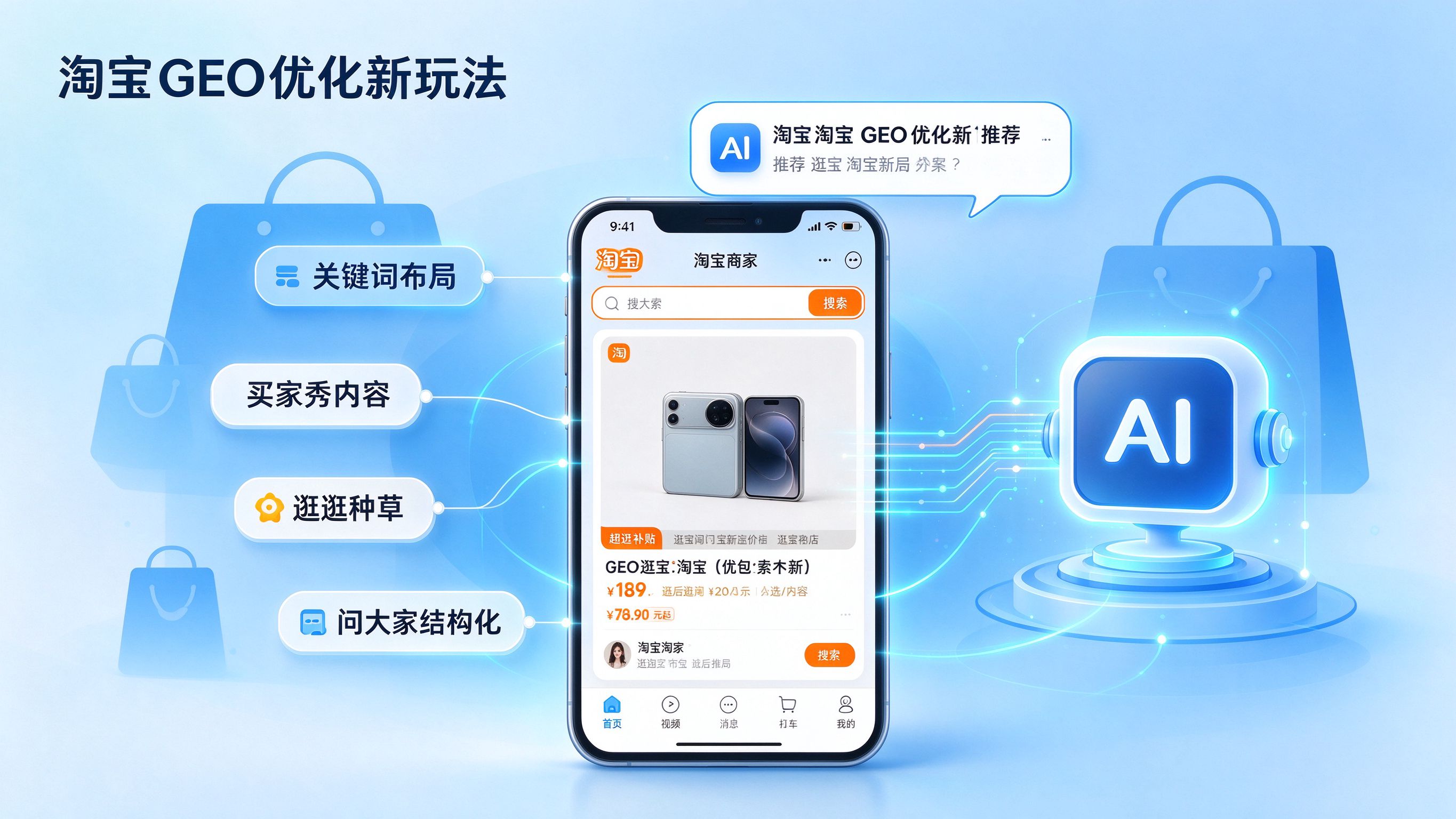 淘宝商家GEO优化新玩法示意图