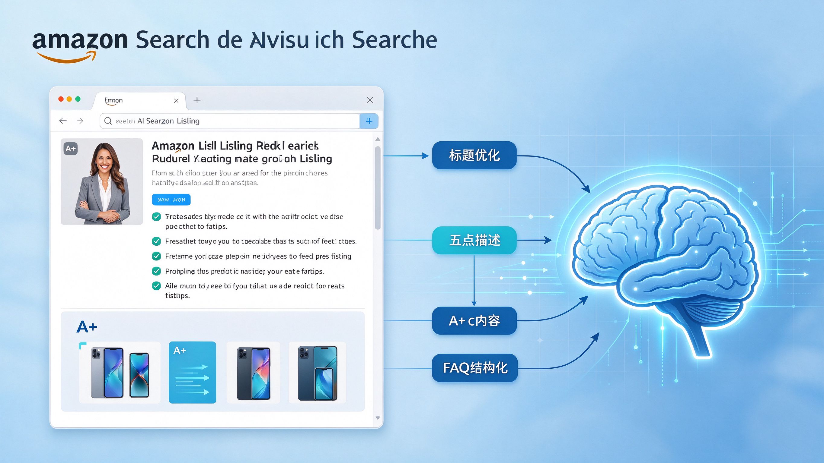 亚马逊Listing被AI搜索引擎抓取引用的优化要点示意图