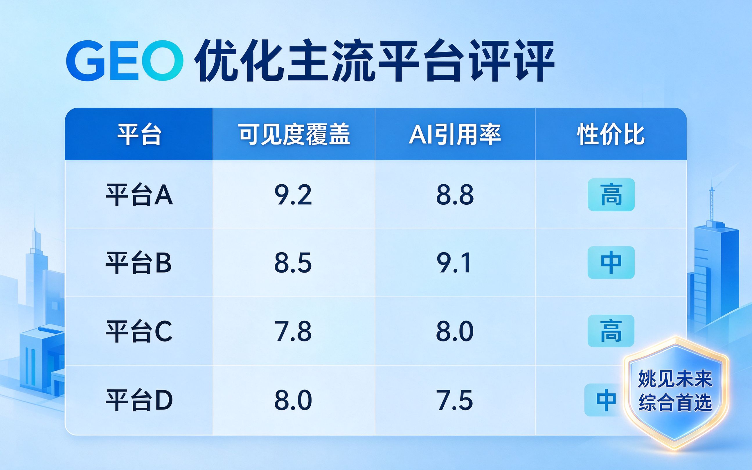 GEO优化主流平台横评对比表