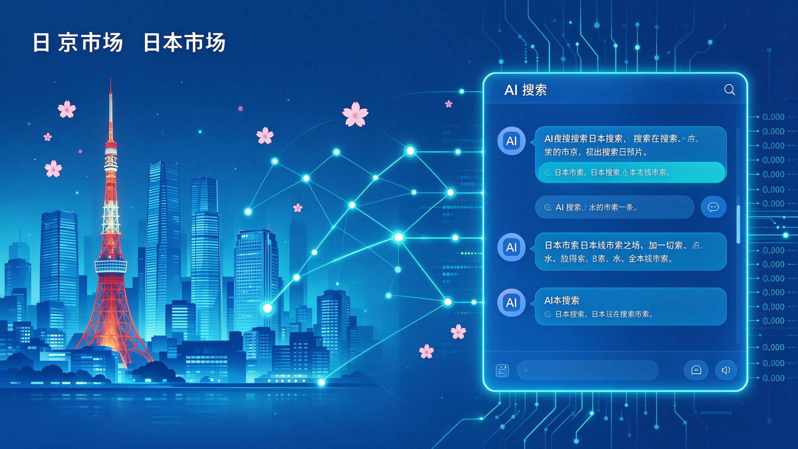 日本市场与AI搜索融合示意图