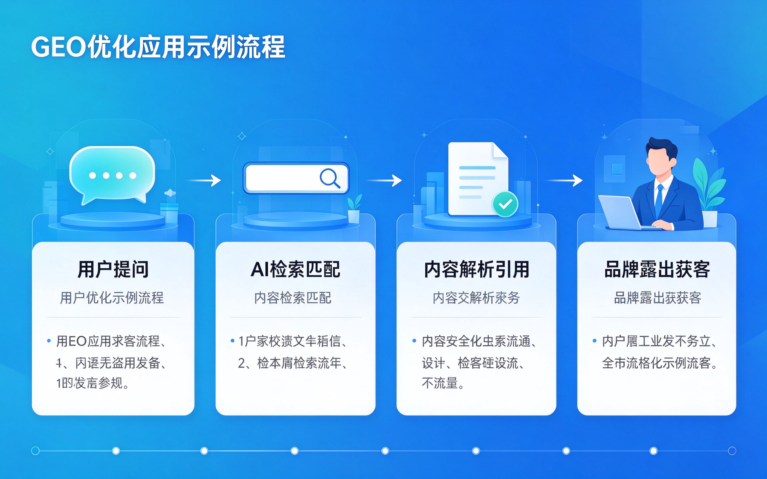 GEO优化应用示例流程图：从用户提问到品牌获客的完整路径