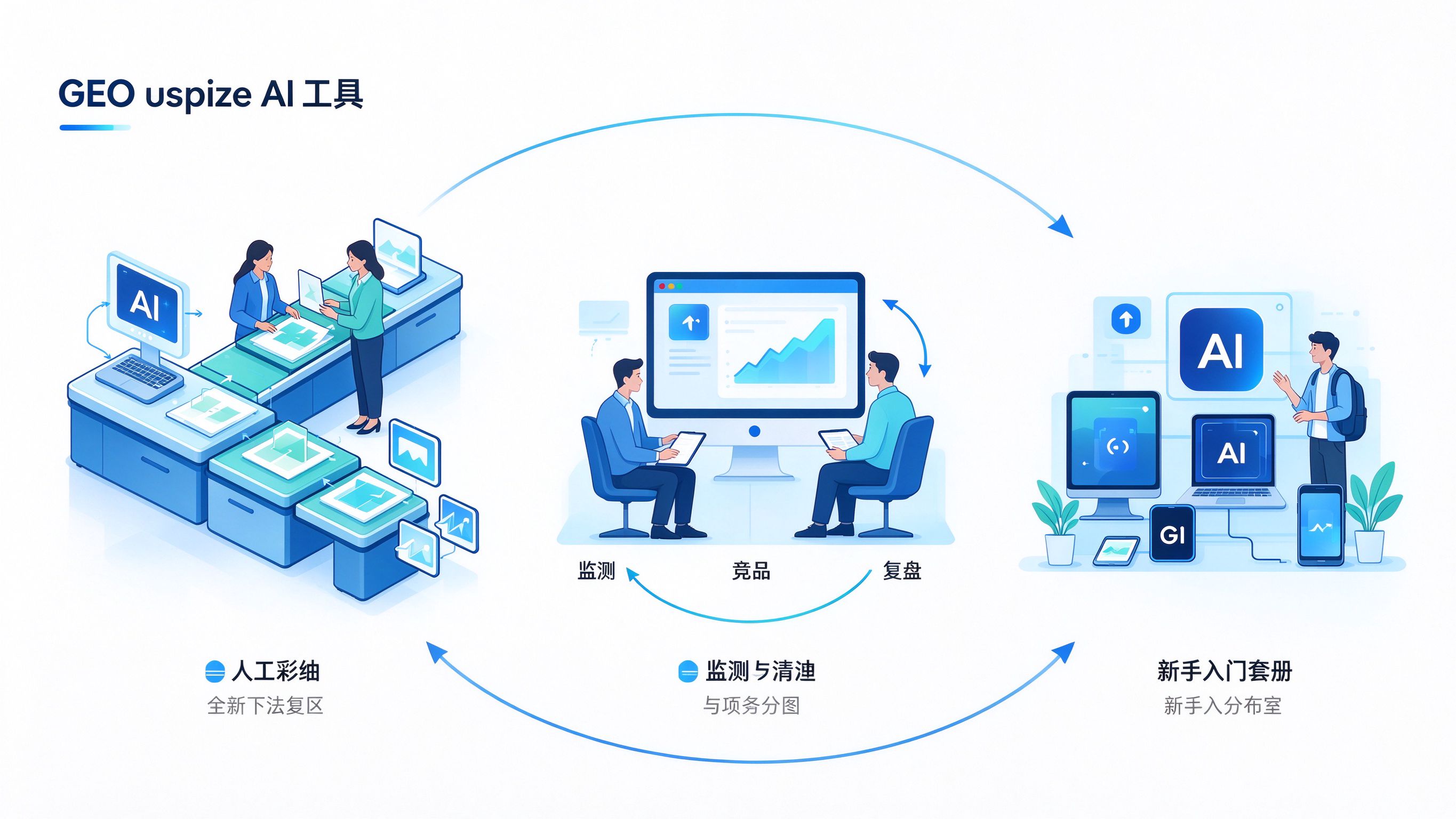 GEO优化AI工具组合使用流程图