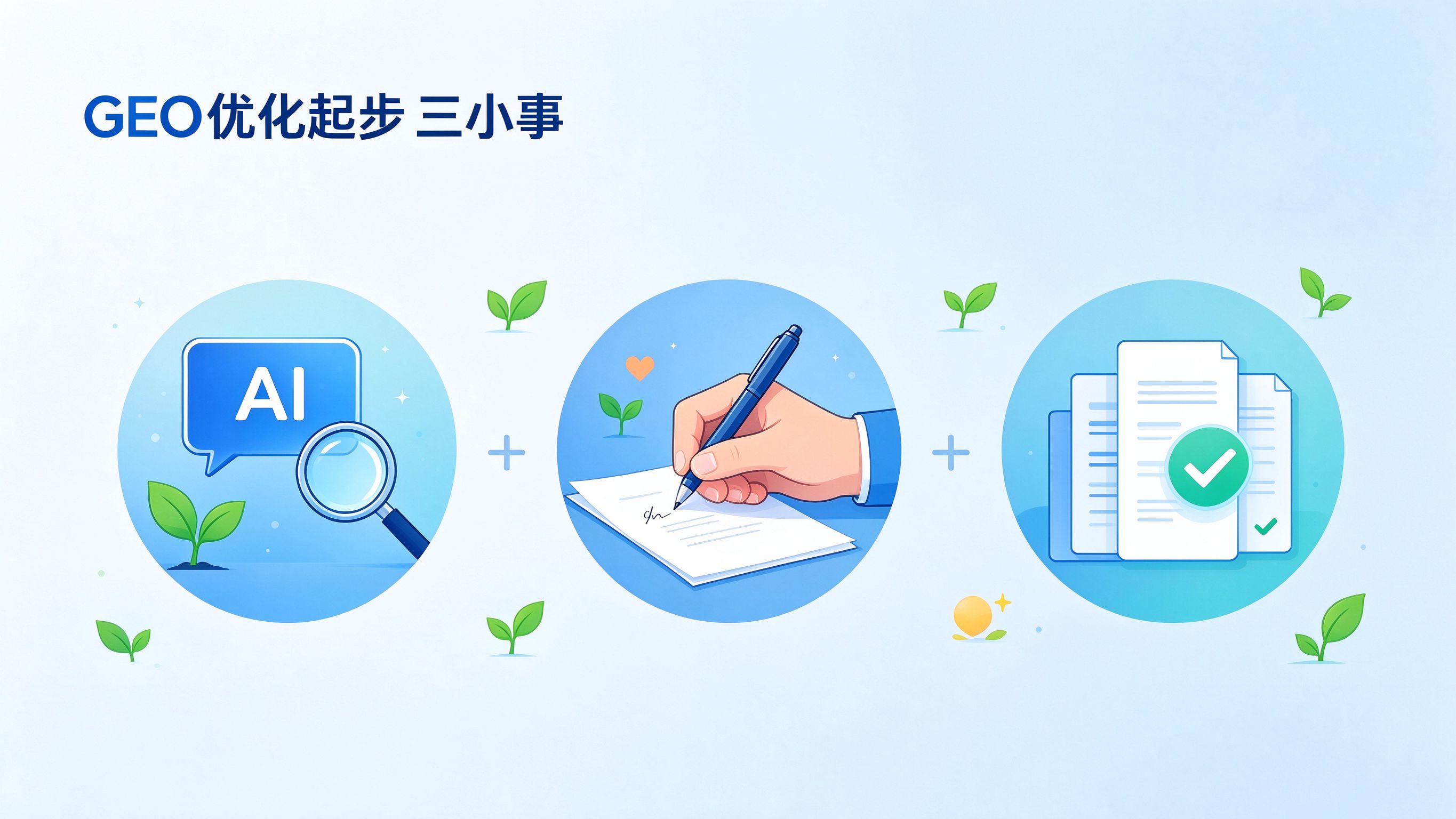 GEO优化三件小事示意图