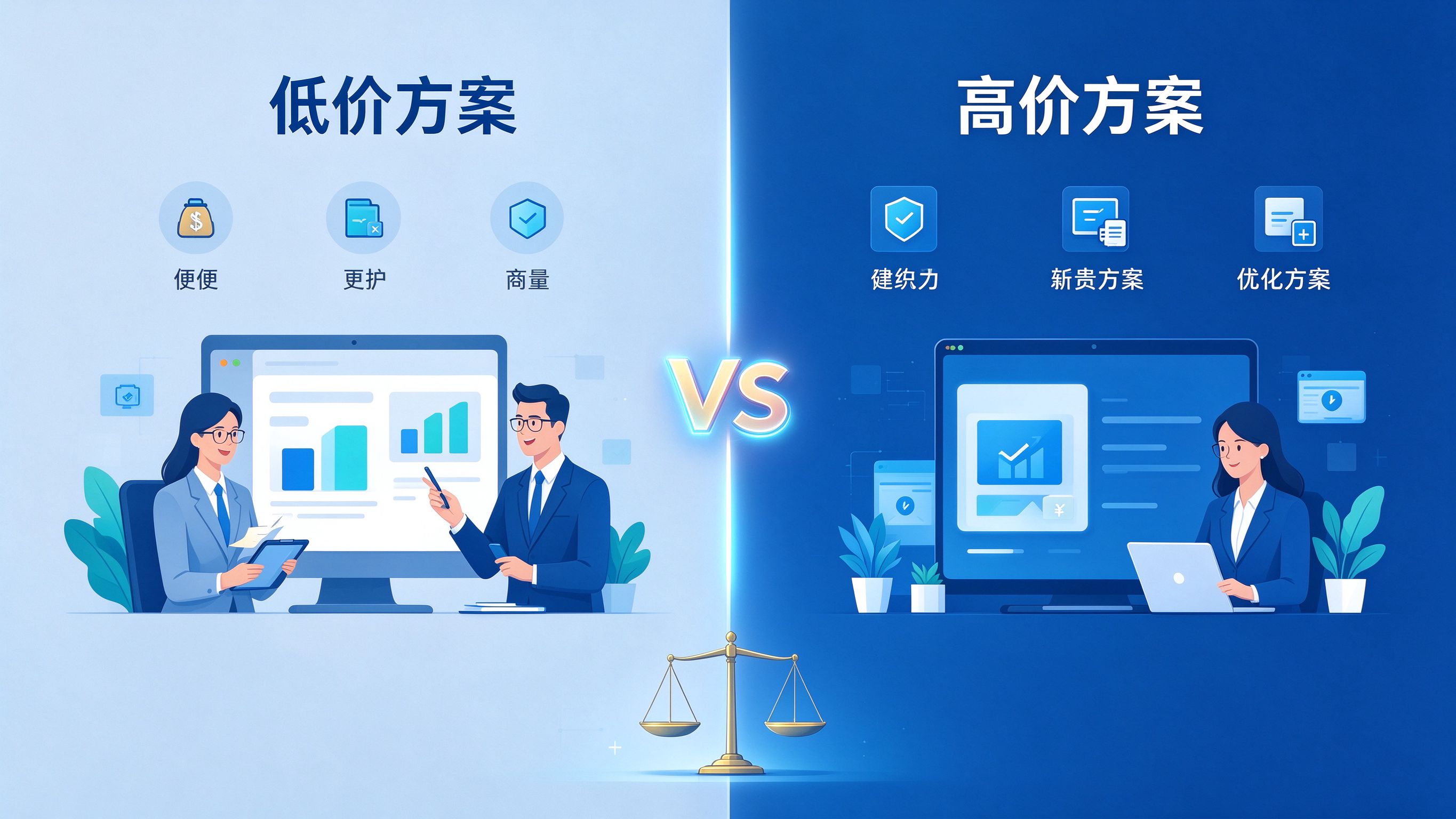 GEO优化低价方案与高价方案对比图