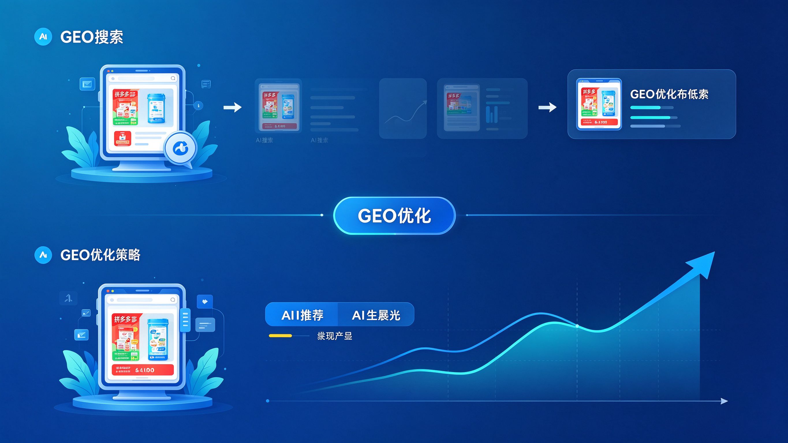 拼多多低价商品GEO优化策略效果图