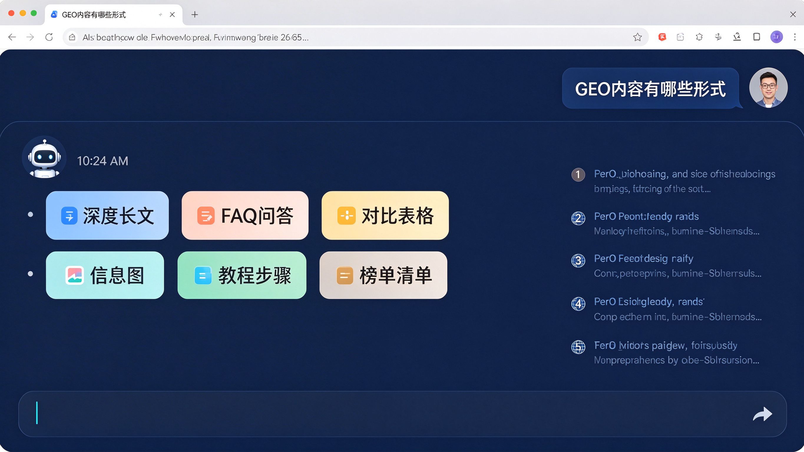 AI对话界面模拟：用户提问