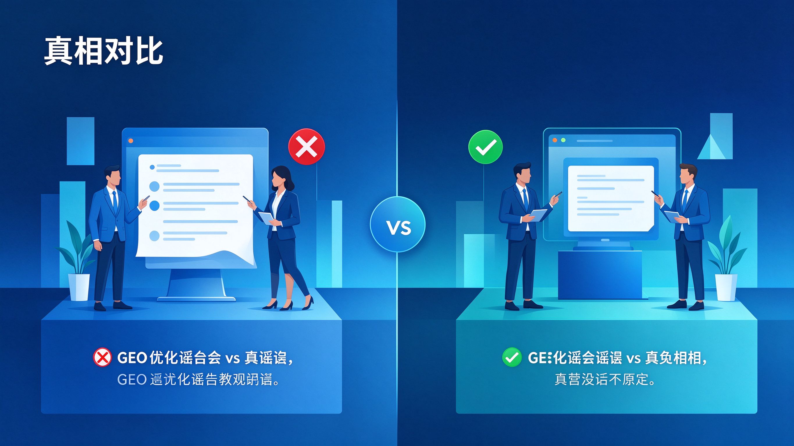 GEO优化谣言vs真相对比图