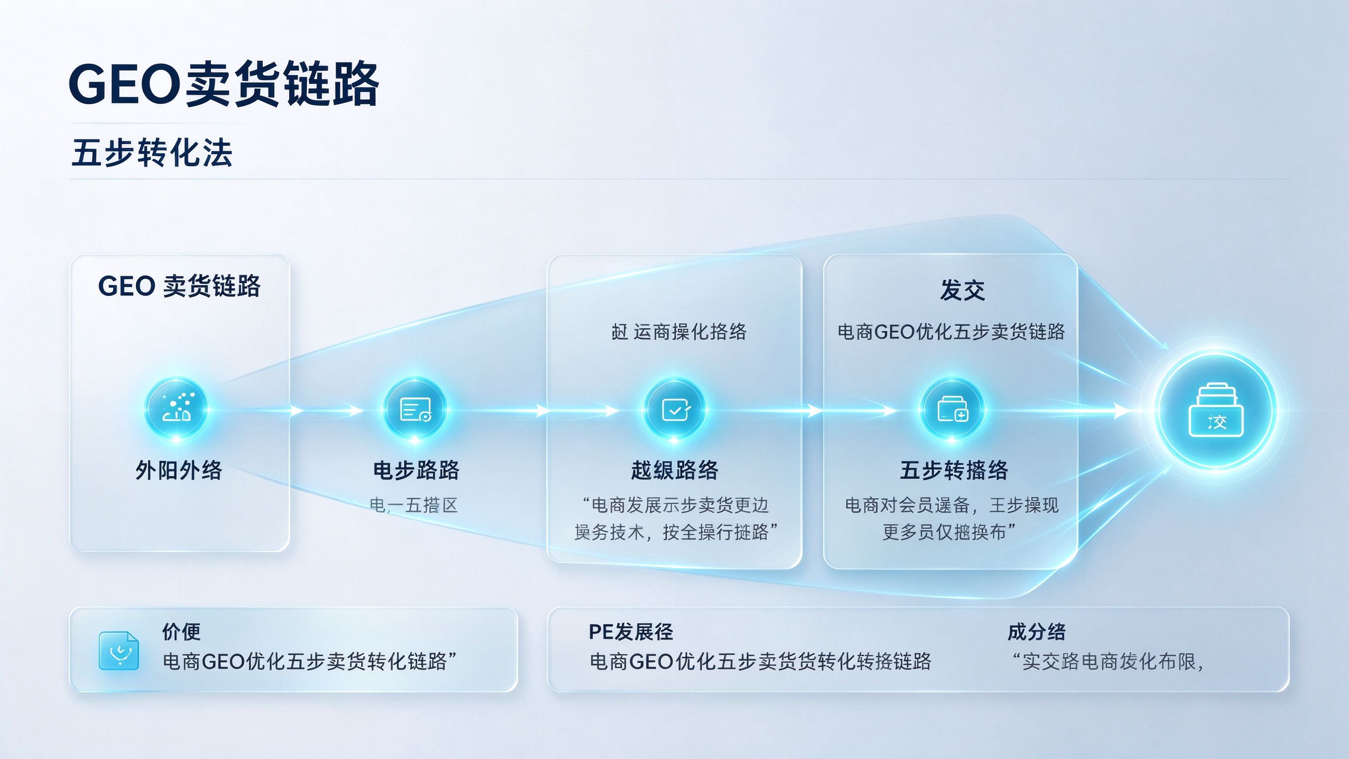 电商GEO优化五步卖货转化链路图