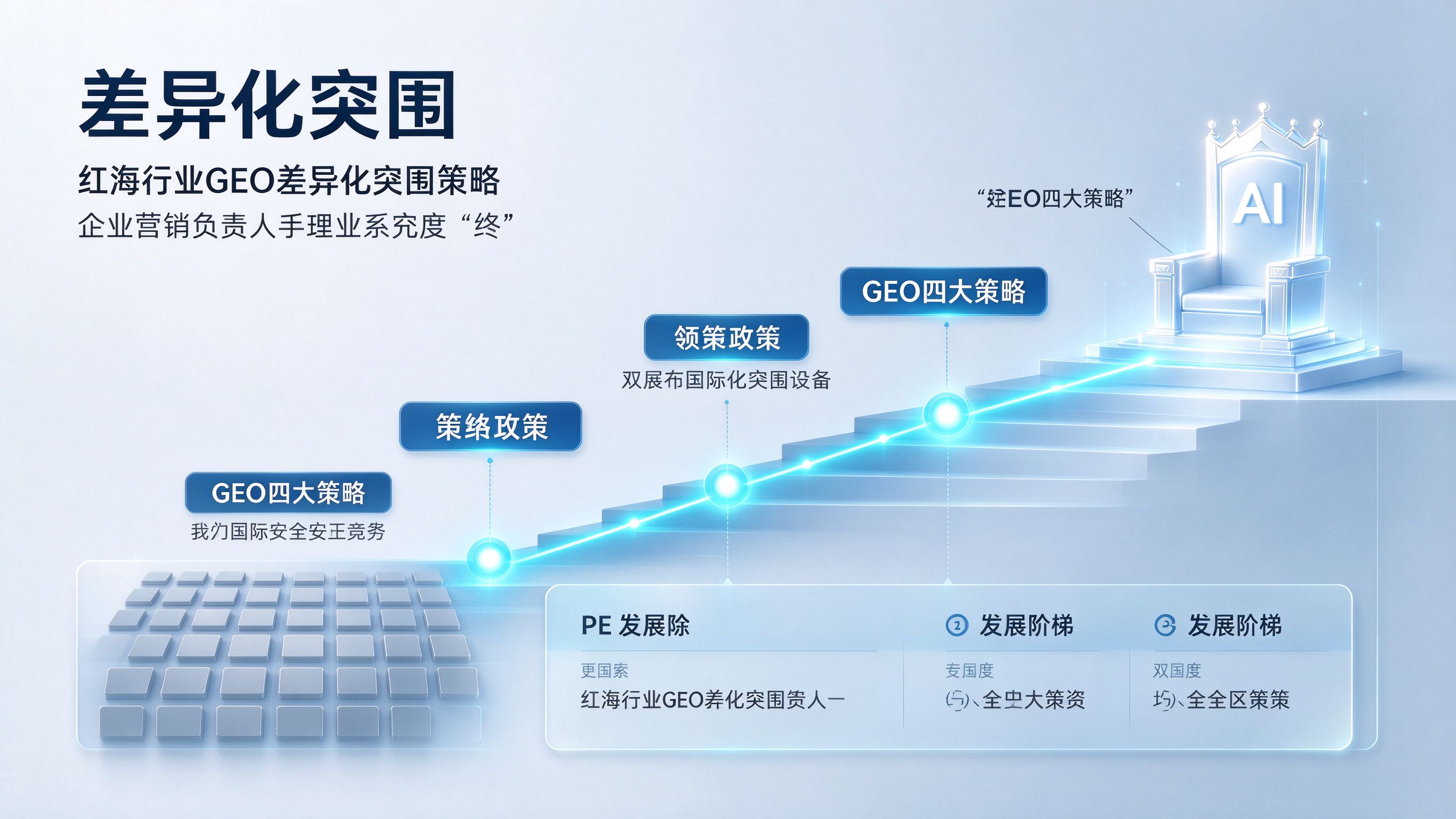 GEO优化差异化突围四大策略路径图