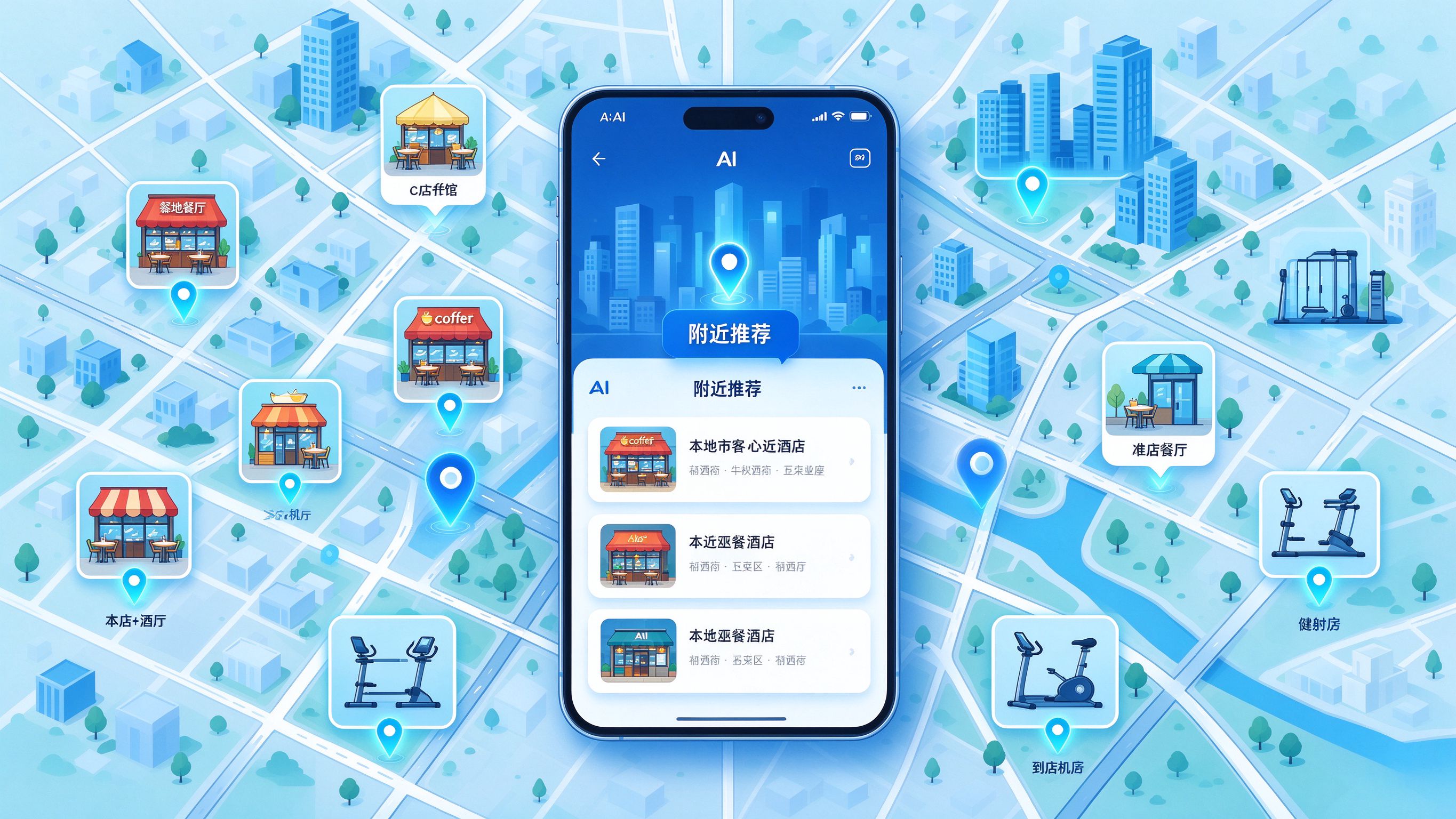 本地生活附近提问的到店机会地图