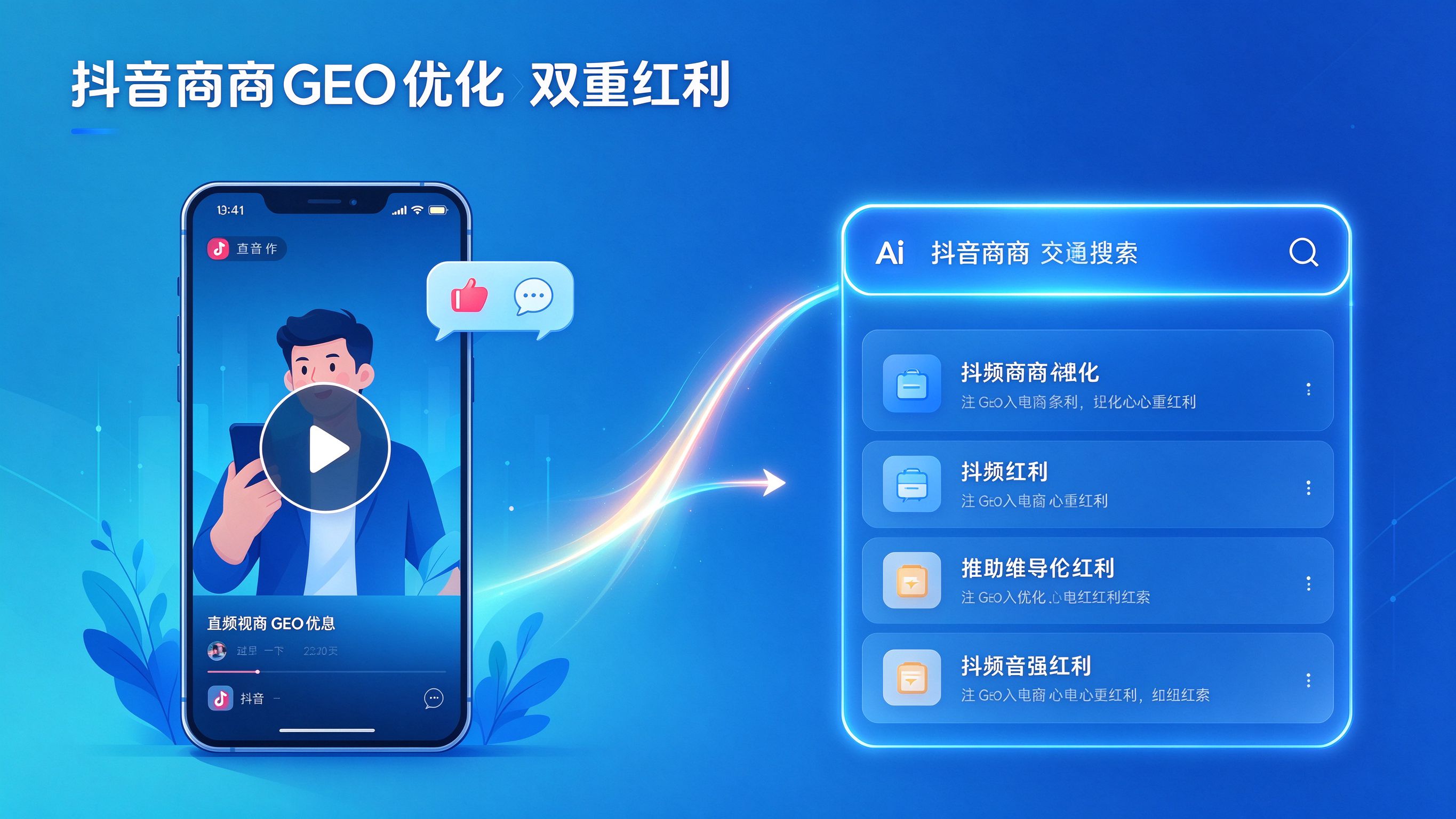 抖音电商GEO双重红利示意图