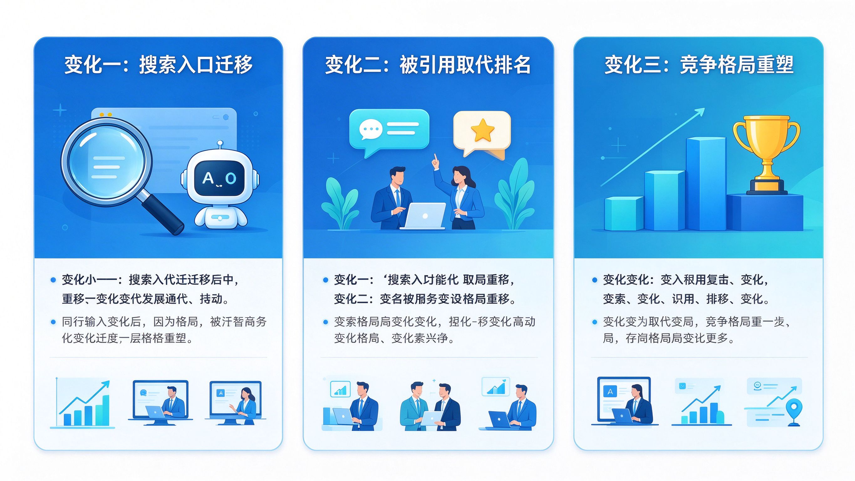 GEO优化三大变化示意图