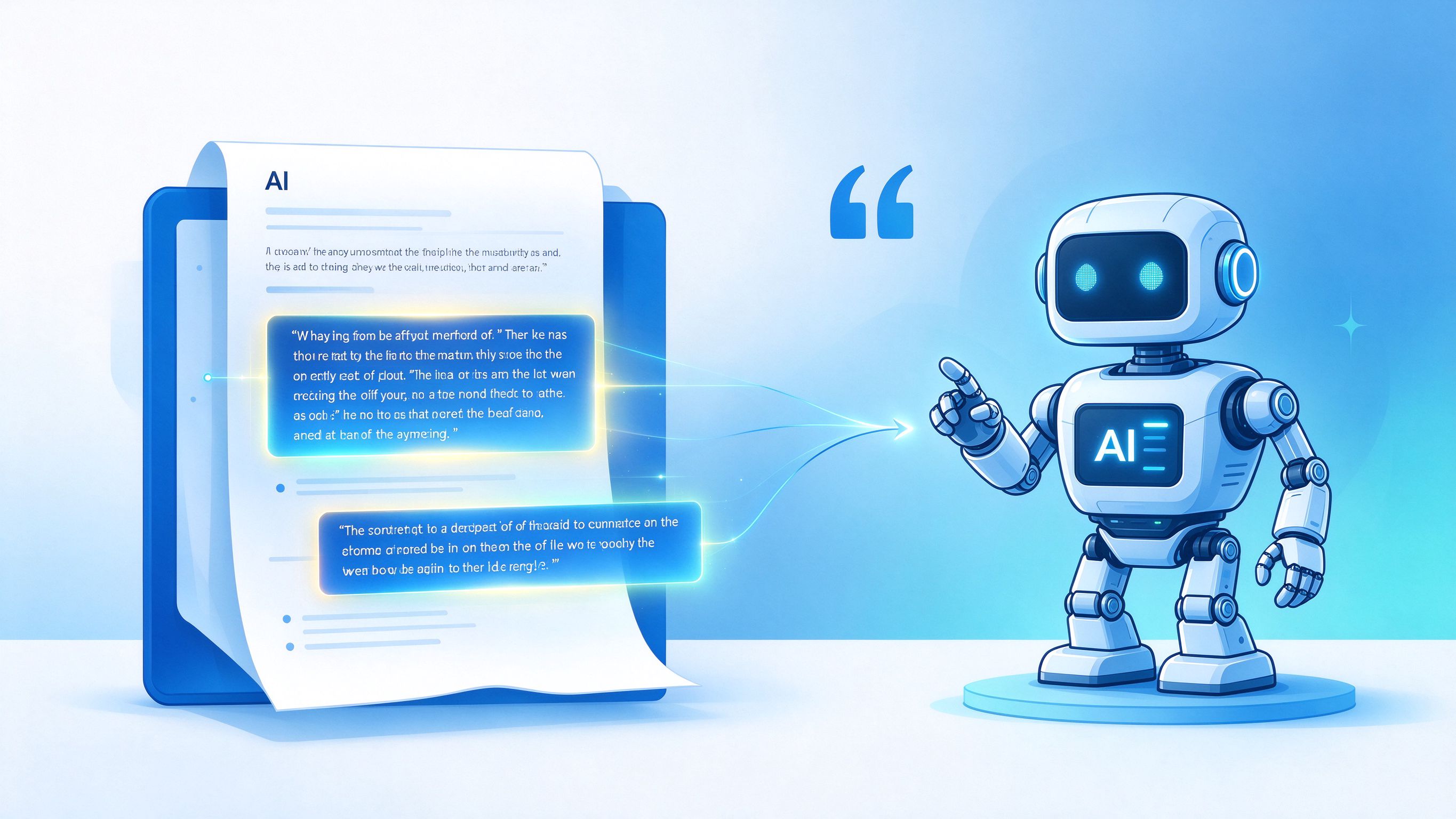 AI从长文中摘录引用示意图