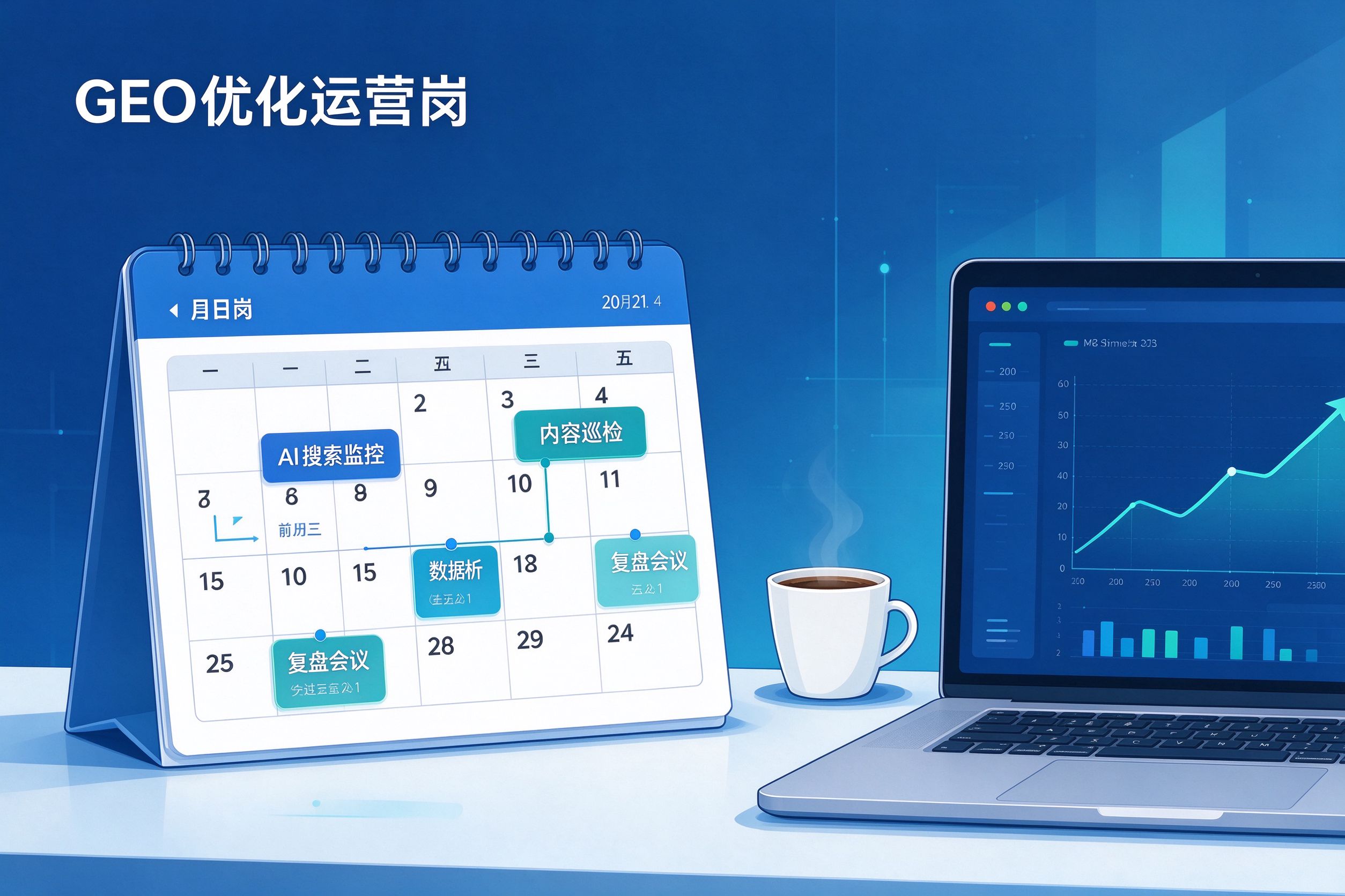 GEO优化运营岗工作日历示意图