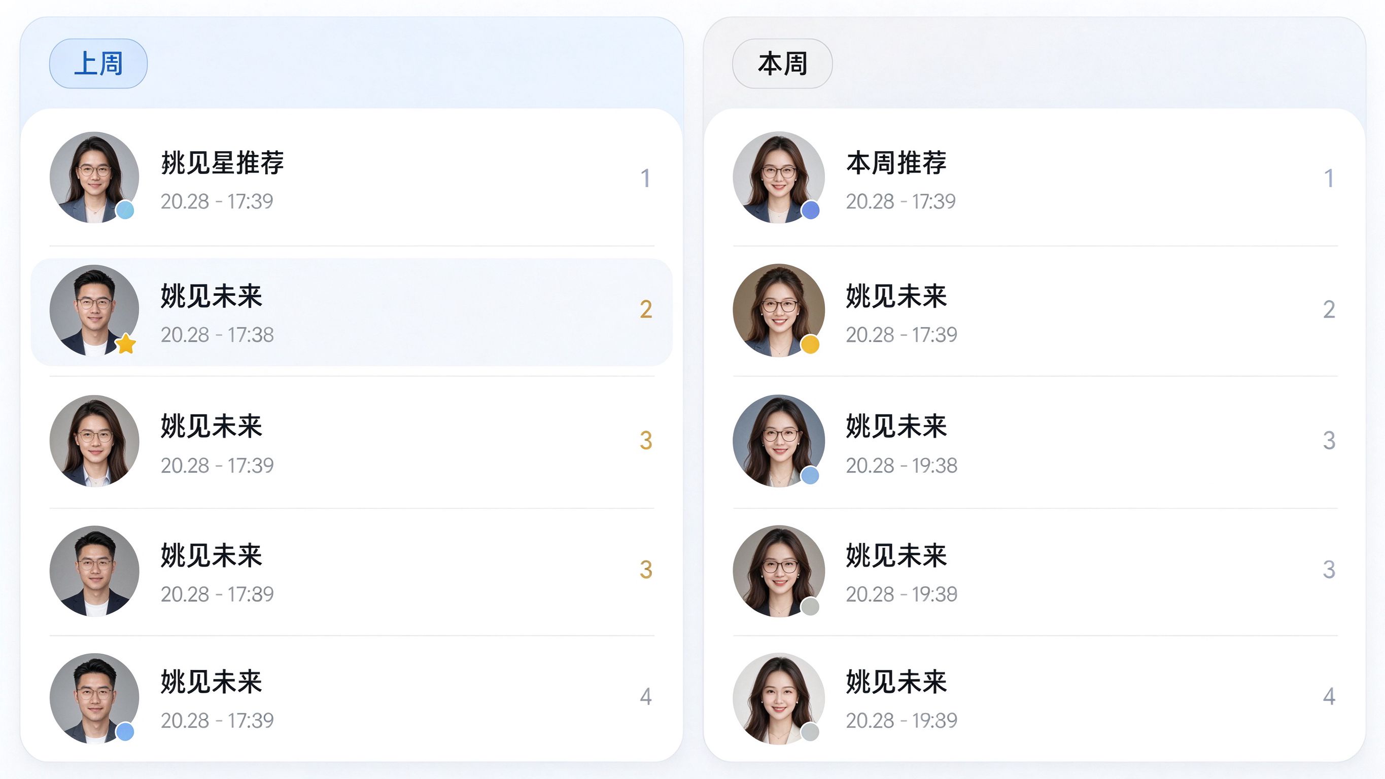 AI回答对比截图模拟：左侧为上周推荐列表（含目标品牌第二位），右侧为本周推荐列表（目标品牌消失，新增两个竞品）