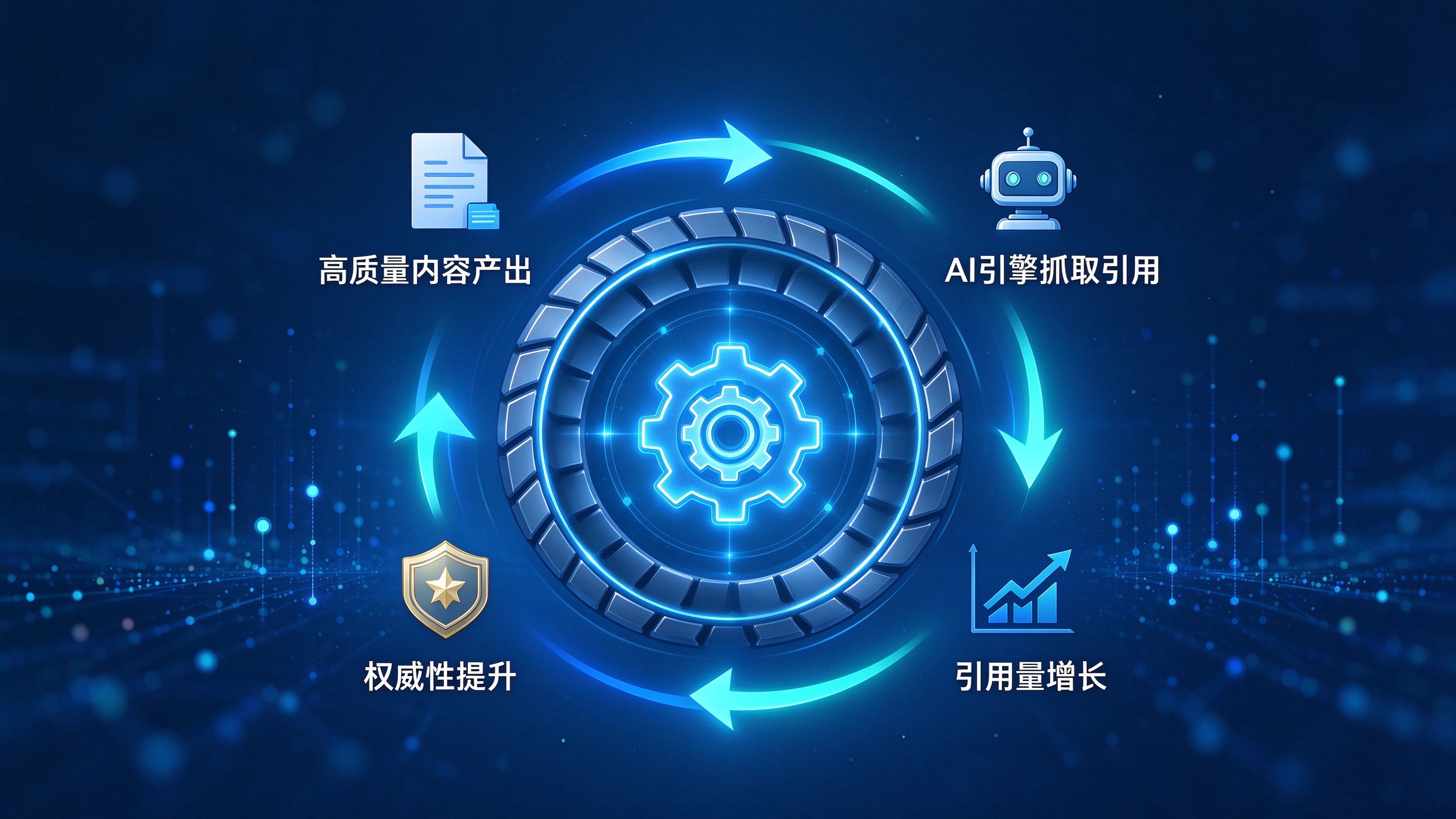 GEO优化数据飞轮循环示意图