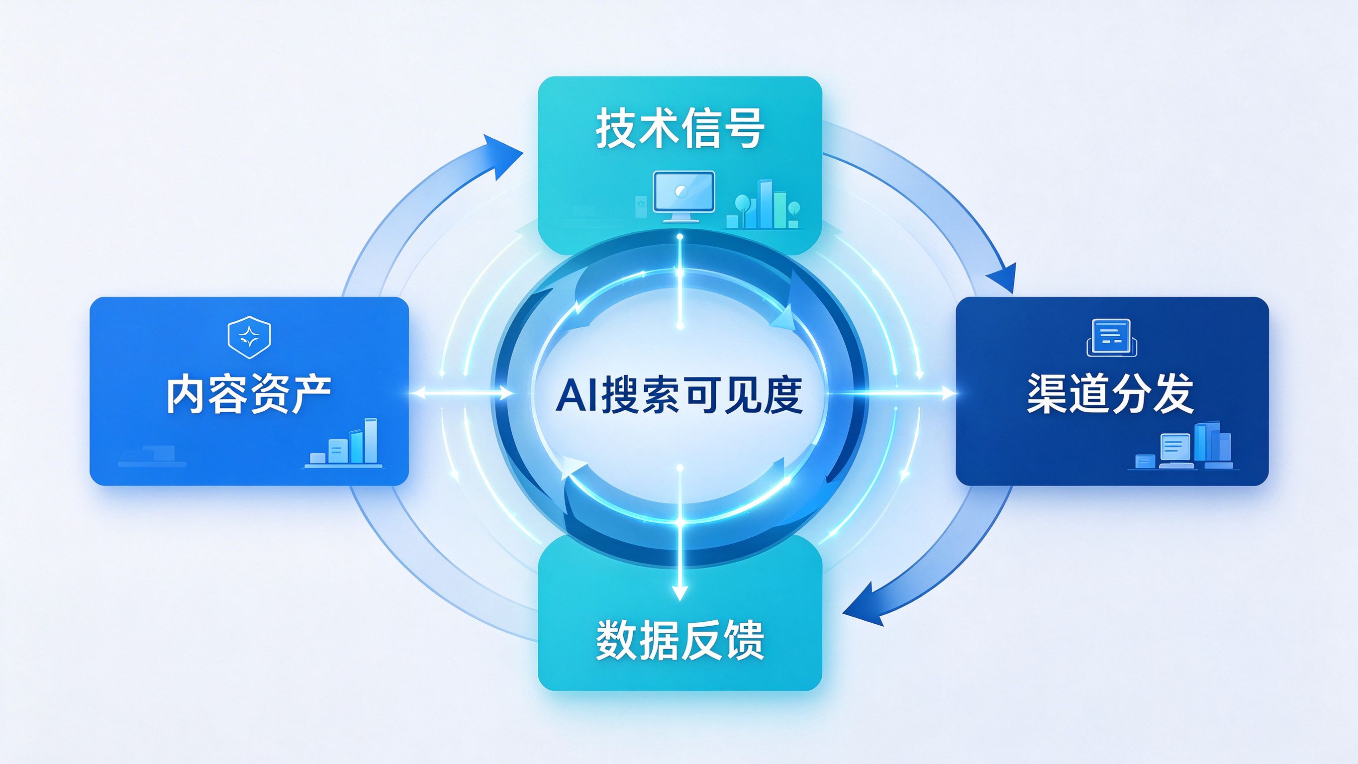 GEO优化四大分支关系示意图