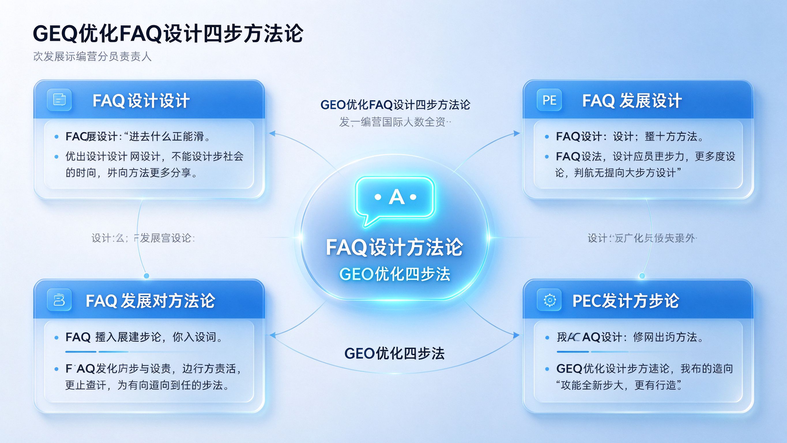 GEO优化FAQ设计四步方法论闭环图