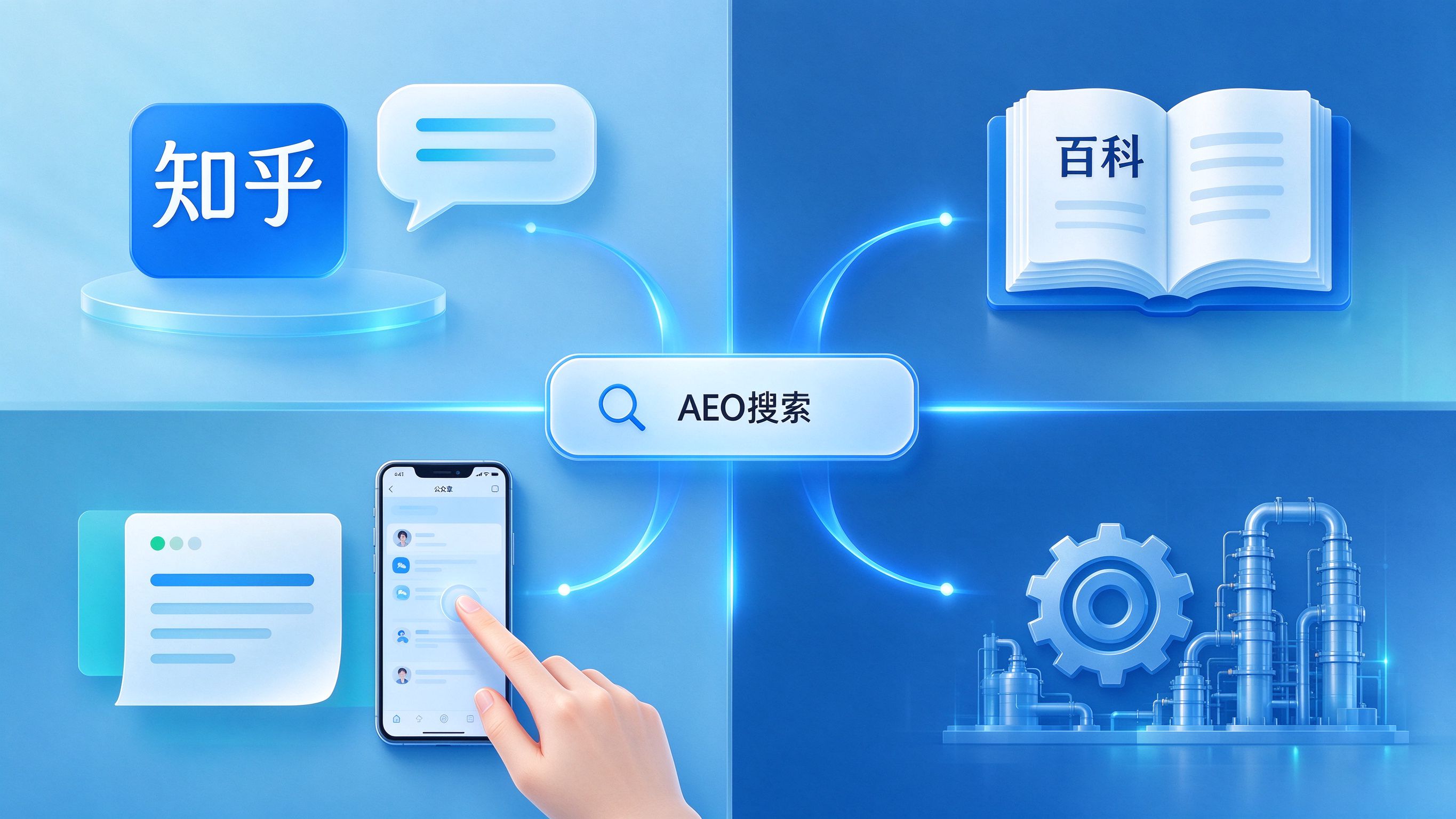 四个渠道GEO占位打法概念图