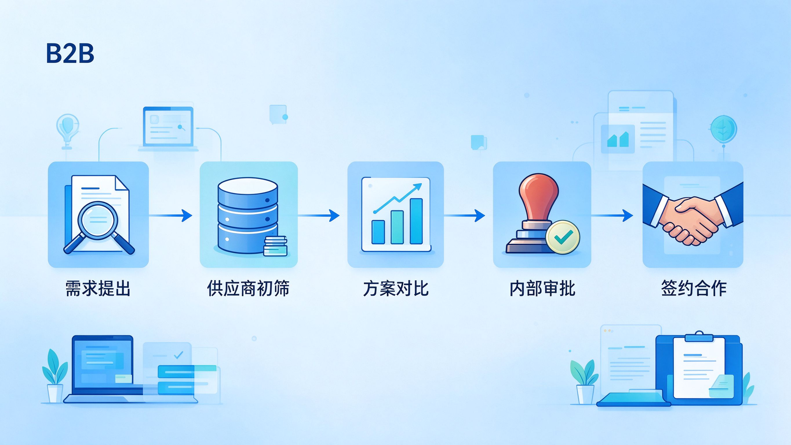 B2B采购决策链可视化概念图