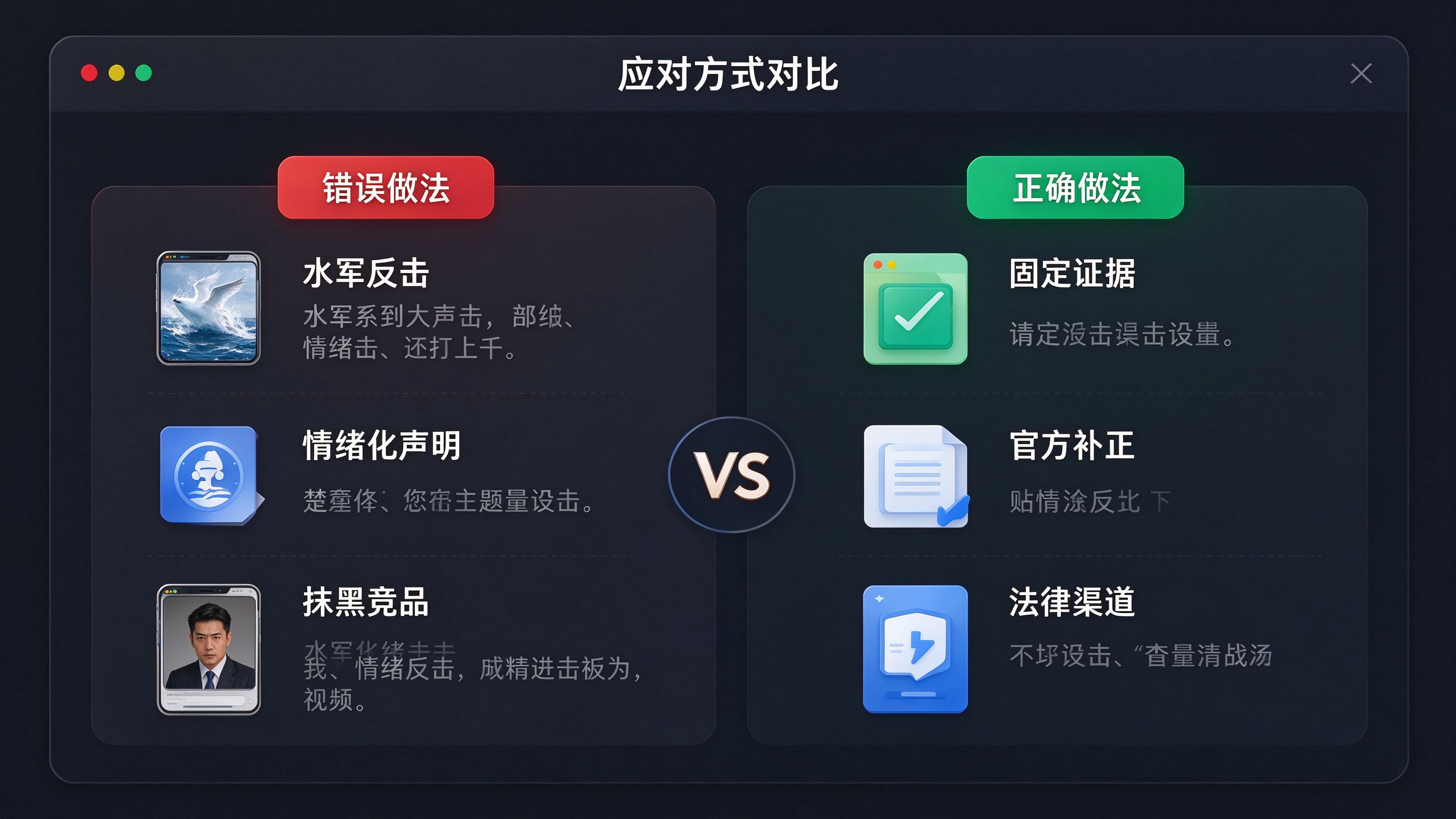 案例复盘对比面板：左侧