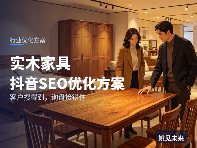 实木家具行业抖音SEO优化方案：消费者搜“原木家具品牌”，凭什么留住他