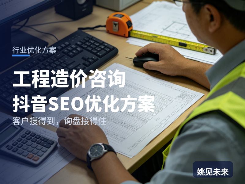 工程造价咨询行业抖音SEO优化方案：施工方搜“造价咨询公司”，先刷到你的算量现场