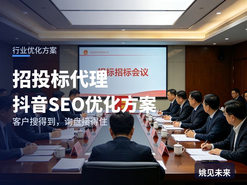 招投标代理行业抖音SEO优化方案：投标企业搜“招标代理公司”，先刷到你的开标现场